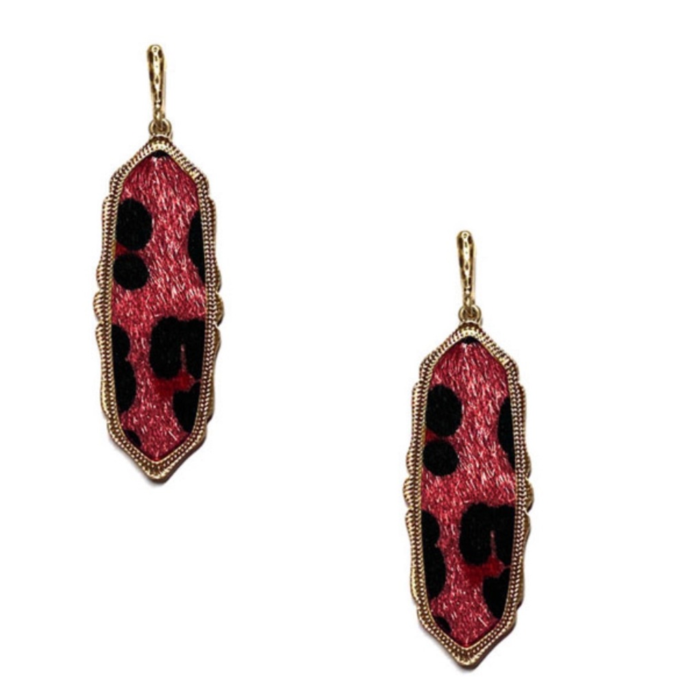 Leopard Print Calf Hair Baroque Earring